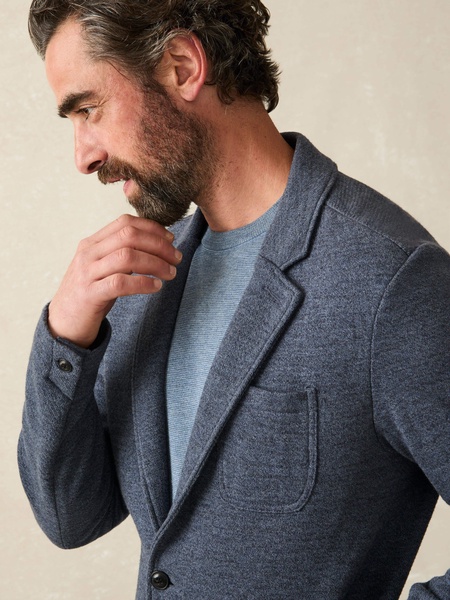 Inlet Knit Blazer - Deep Navy Melange