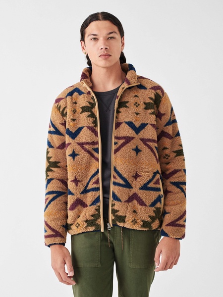 Doug Good Feather High Pile Fleece Full Zip - Desert North Star