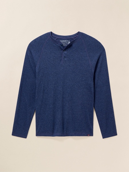 Long-Sleeve Cloud Henley (Tall) - Baltic Navy Heather