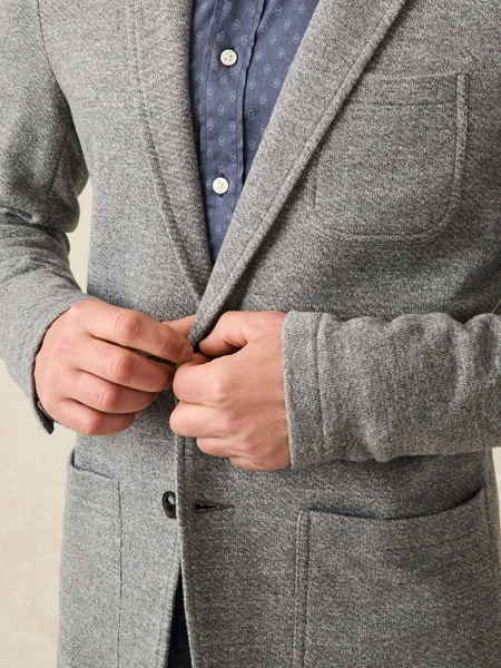 Inlet Knit Blazer - Medium Grey Melange