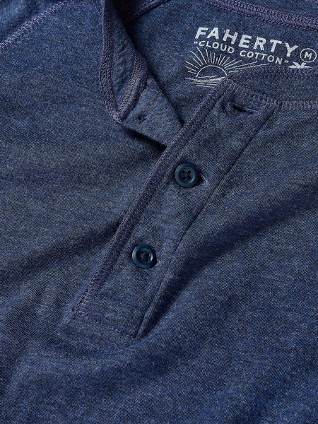 Long-Sleeve Cloud Henley (Tall) - Baltic Navy Heather