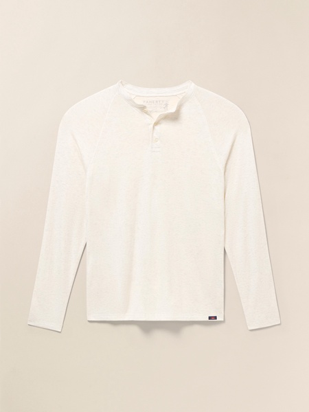 Long-Sleeve Cloud Henley (Tall) - Ivory Heather