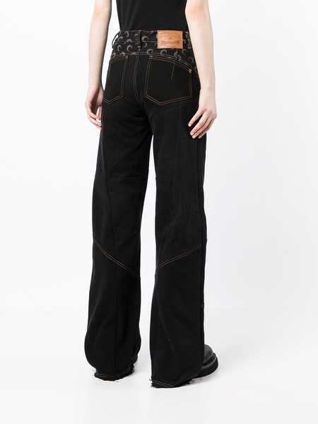 panelled wide-leg jeans