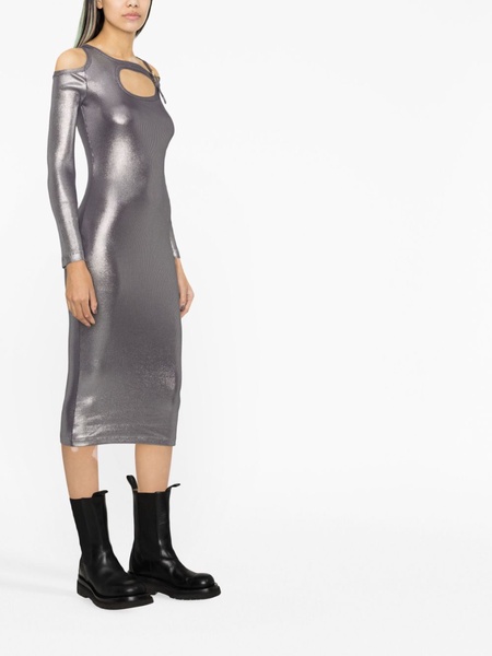 metallic cut-out dress