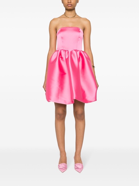 puffbal satin mini dress