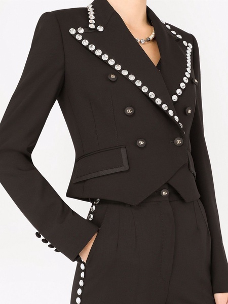 Spencer crystal-embellished wool jacket