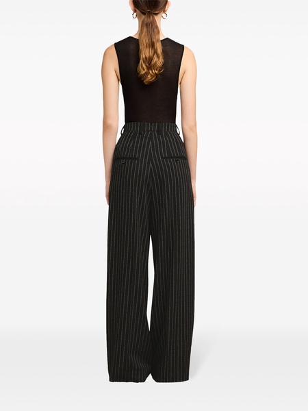 pinstripe-print wide-leg trousers