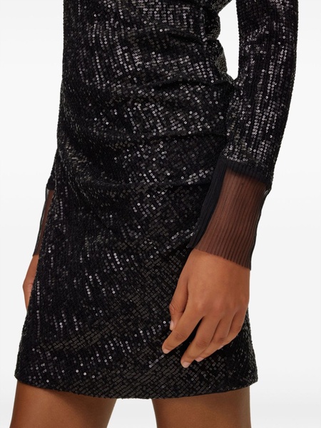 long-sleeved sequinned minidress