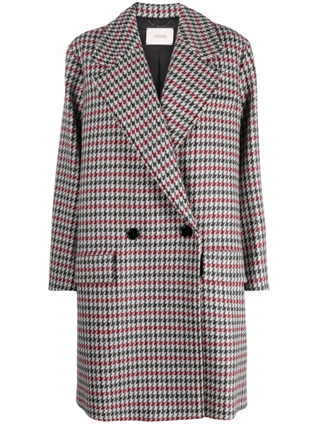 houndstooth double-breasted coat