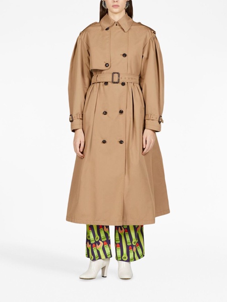 double-breasted cotton trench coat