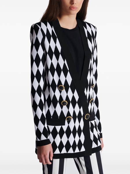 diamond patterned jacquard jacket