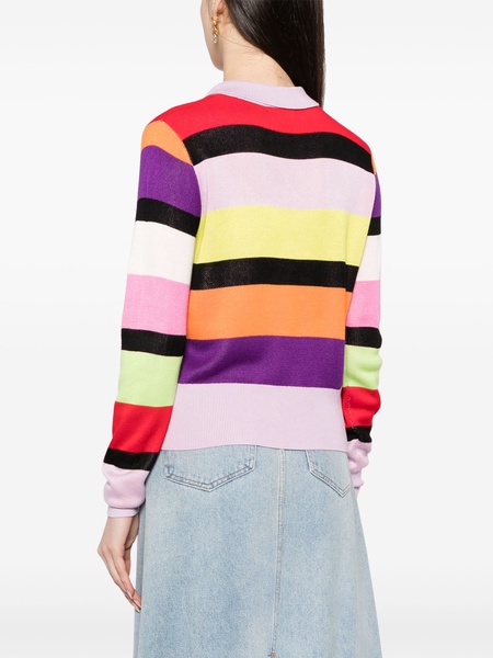 Mary polo-collar striped jumper 