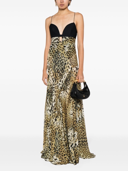 leopard-print long dress