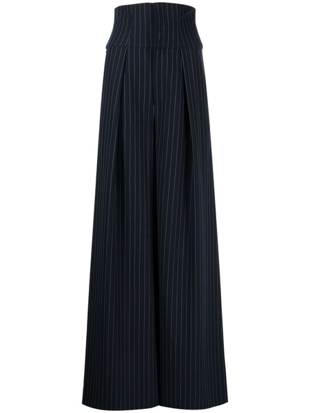 pinstripe-pattern wide-leg trousers