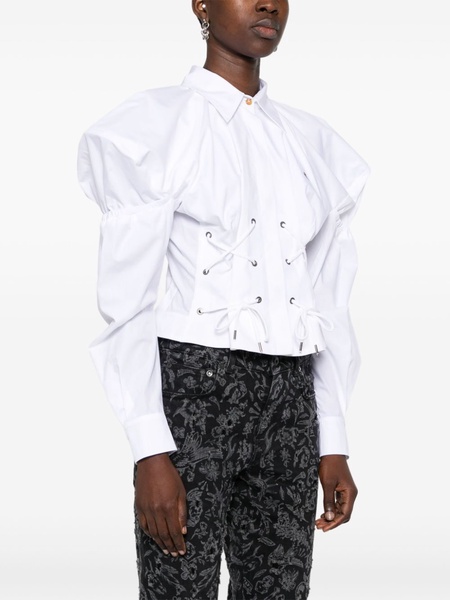 Orb-embroidered cotton shirt