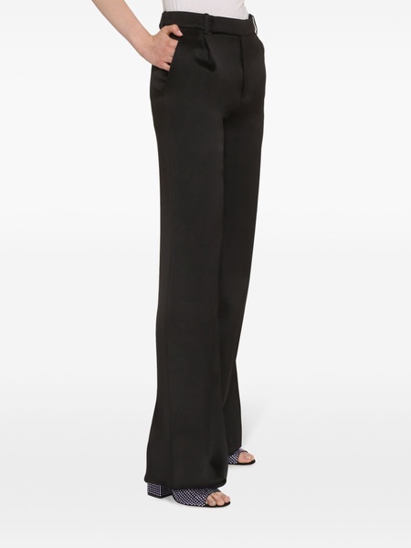 pleated straight trousers