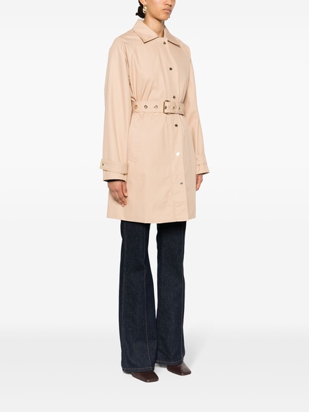 twill midi trench coat