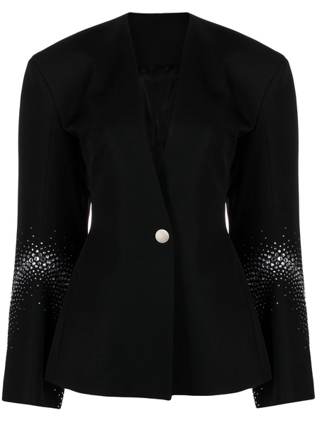 rhinestone-embellished wool blazer