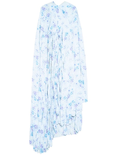 floral-print pleated maxi dress