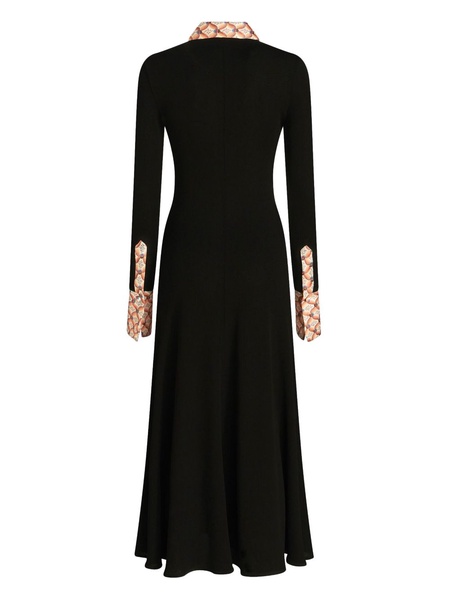 long-sleeved jersey midi dress