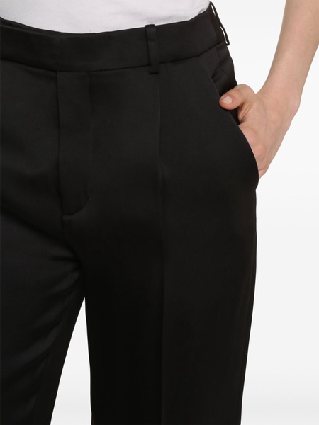 pleated straight trousers