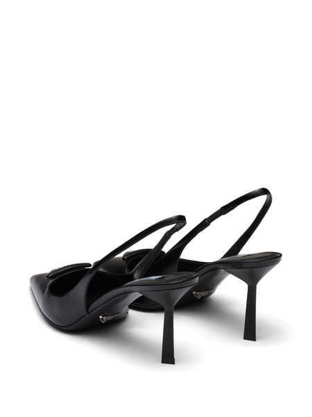 logo-plaque slingback pumps