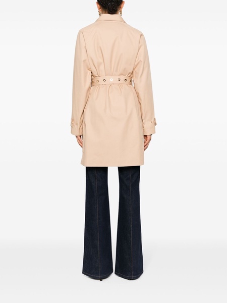 twill midi trench coat