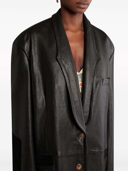 suede-trim leather jacket 