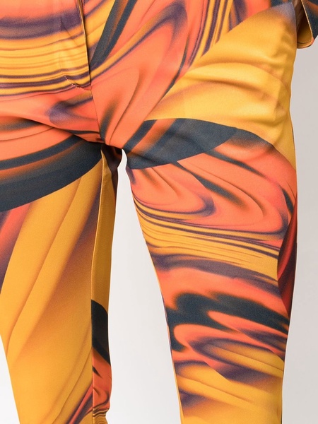 abstract-print flared trousers