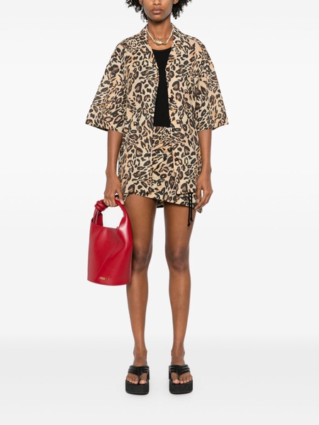 leopard-print cotton shirt