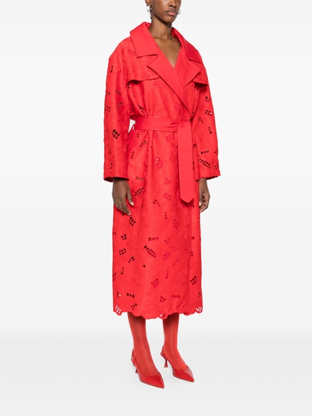 broderie-anglaise trench coat