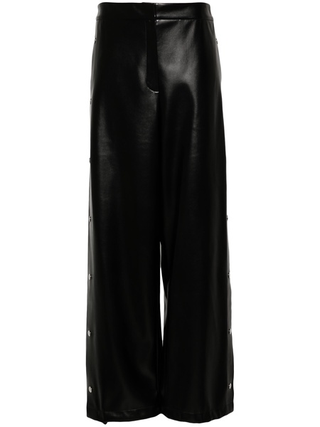 faux-leather trousers