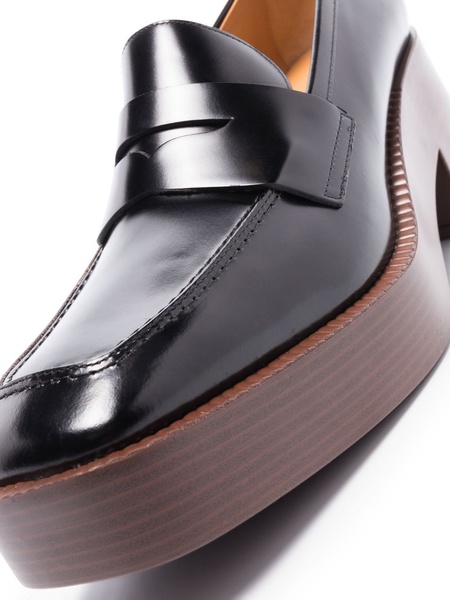 leather 75mm platform loafers