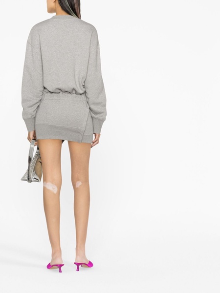 gathered-sleeve sweatshirt minidress