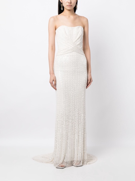 Mia sequin gathered bridal gown