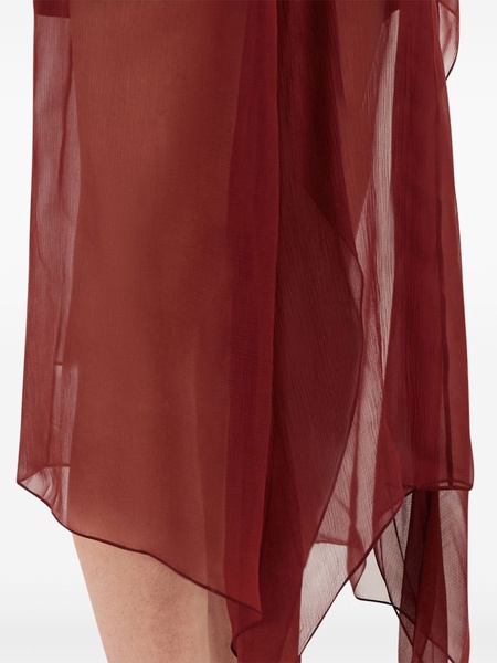 halterneck silk dress