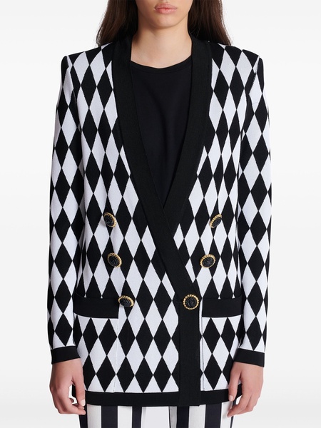 diamond patterned jacquard jacket