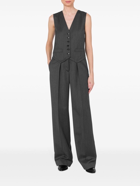 V-neck tailored jumpsuit