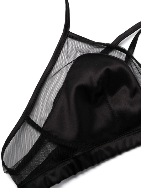 panelled tulle satin bra