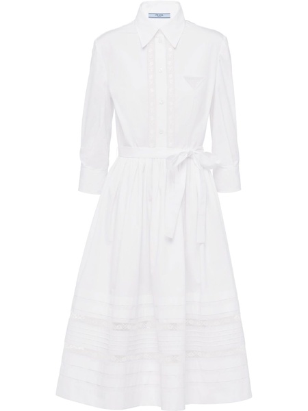 lace-detailed shirt dress