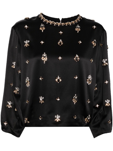 Disco crystal-embellished top