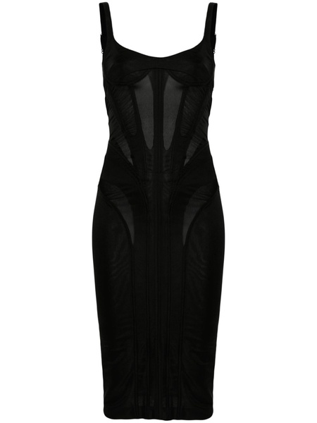 corset-style midi dress