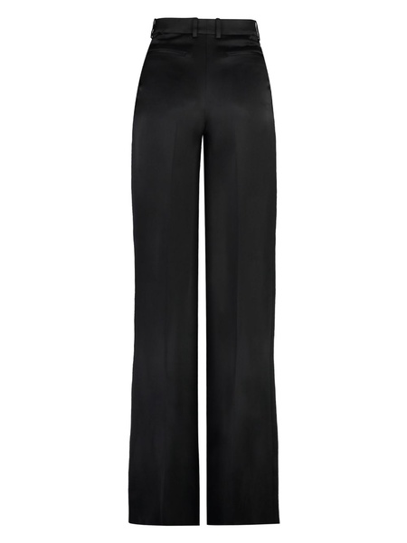 pleated straight trousers