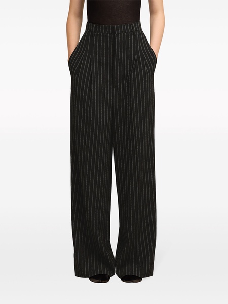 pinstripe-print wide-leg trousers