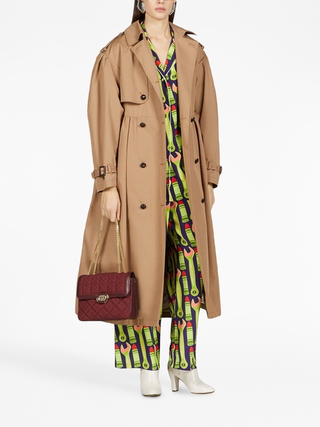 double-breasted cotton trench coat