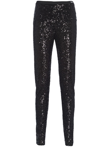 sequinned slim-fit trousers