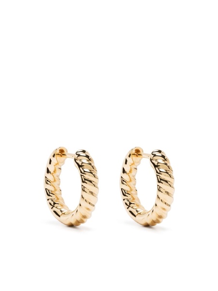 small 18kt yellow gold Zoe huggie earrings