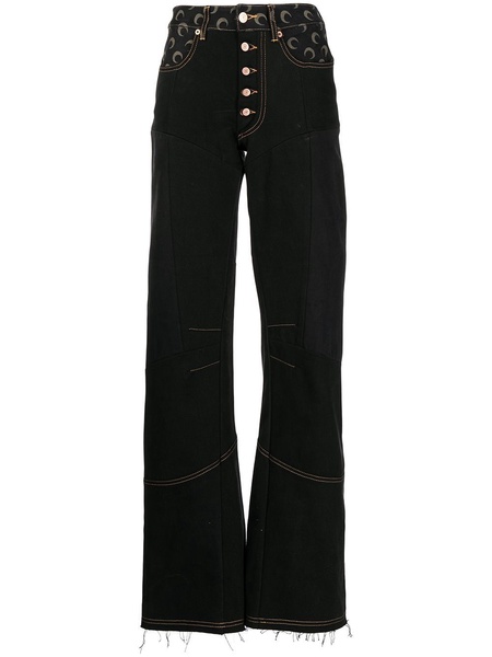 panelled wide-leg jeans