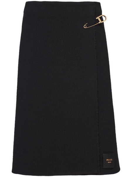 safety pin-embellished midi skirt