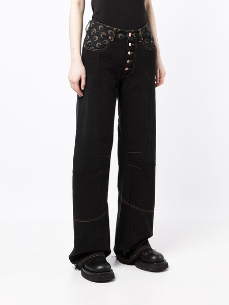 panelled wide-leg jeans